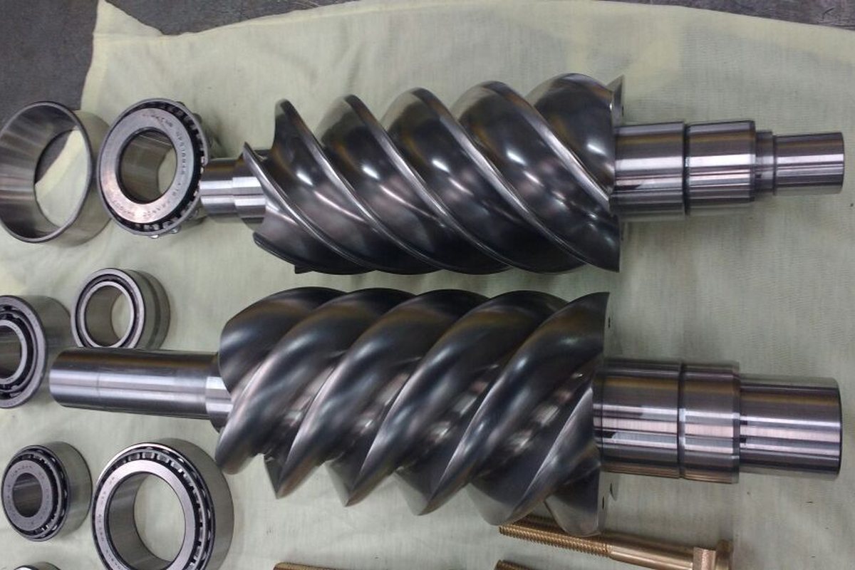 Rotores e rolamentos de compressor parafuso